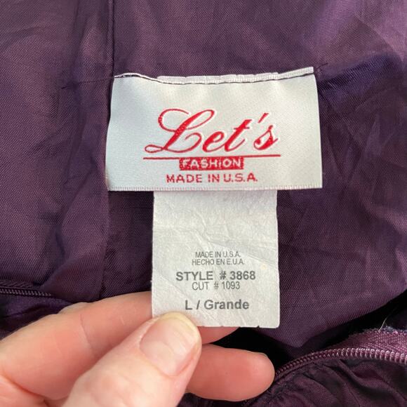 Lets Fashion Purple Taffeta Sleeveless Ruched Ruffle Party Mini Dress JR Large - Picture 3 of 13